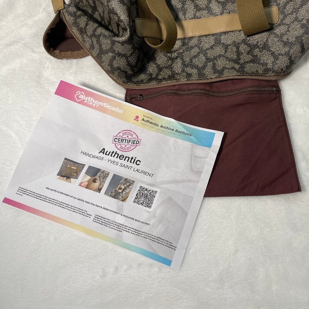Auc YSL vintage coated canvas/leather travel/shoulder XL bag - Picture 6 of 16